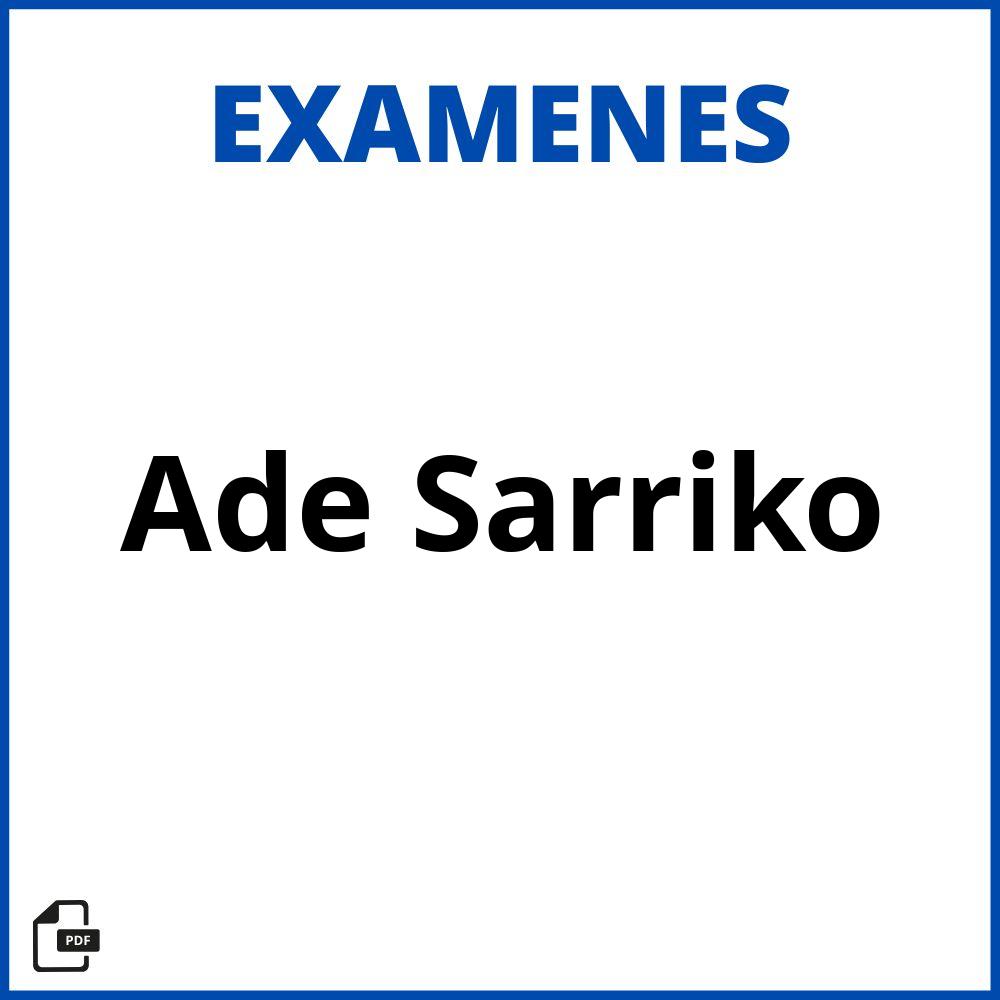 Examenes Ade Sarriko