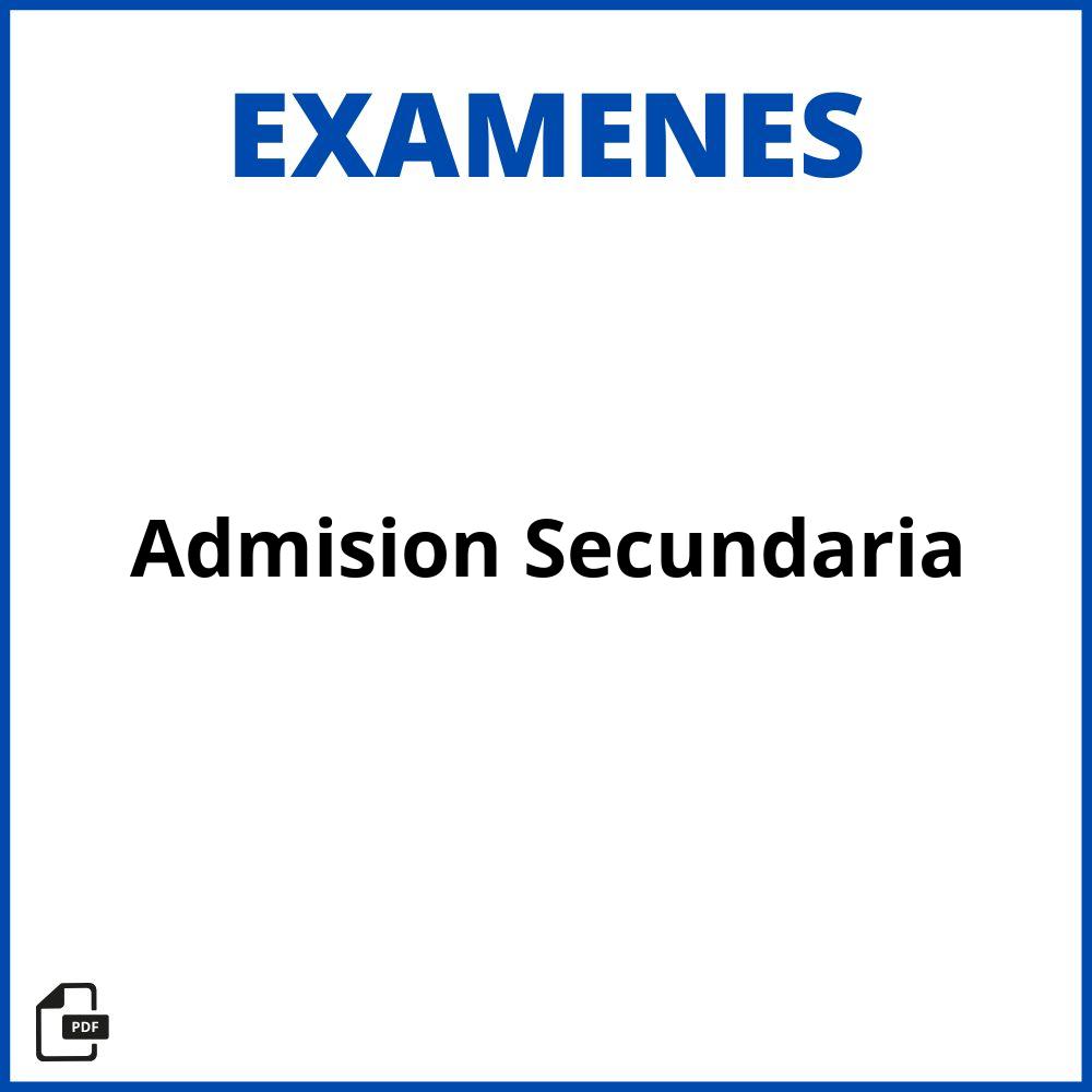 Examen De Admision Secundaria Pdf