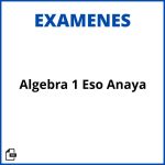 Examen Algebra 1 Eso Anaya Resueltos Soluciones