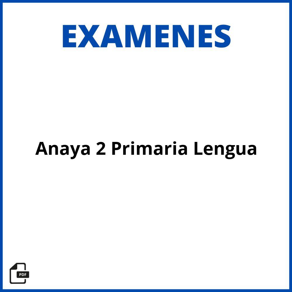 Anaya 2 Primaria Lengua Evaluaciones