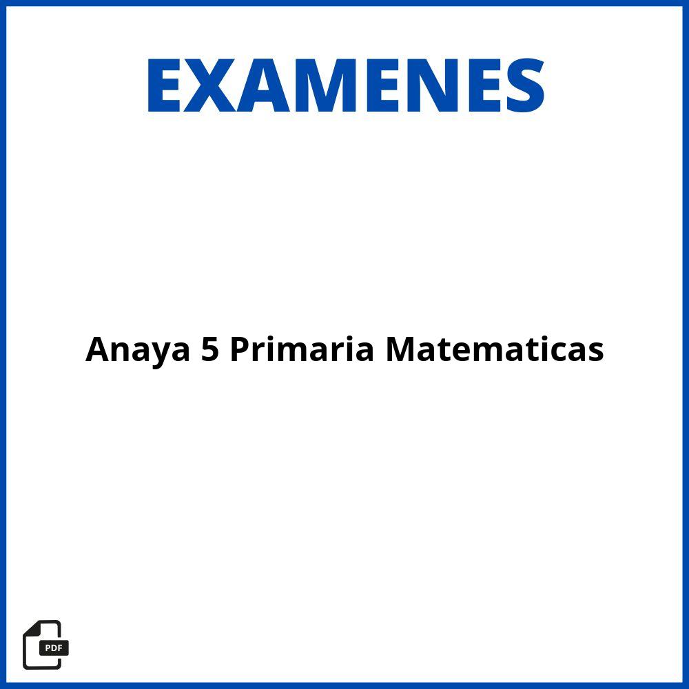 Evaluacion Anaya 5 Primaria Matematicas