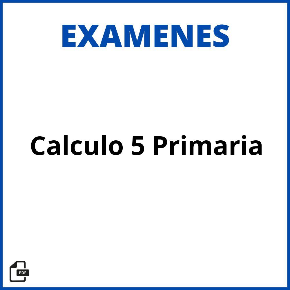 Examen Calculo 5 Primaria