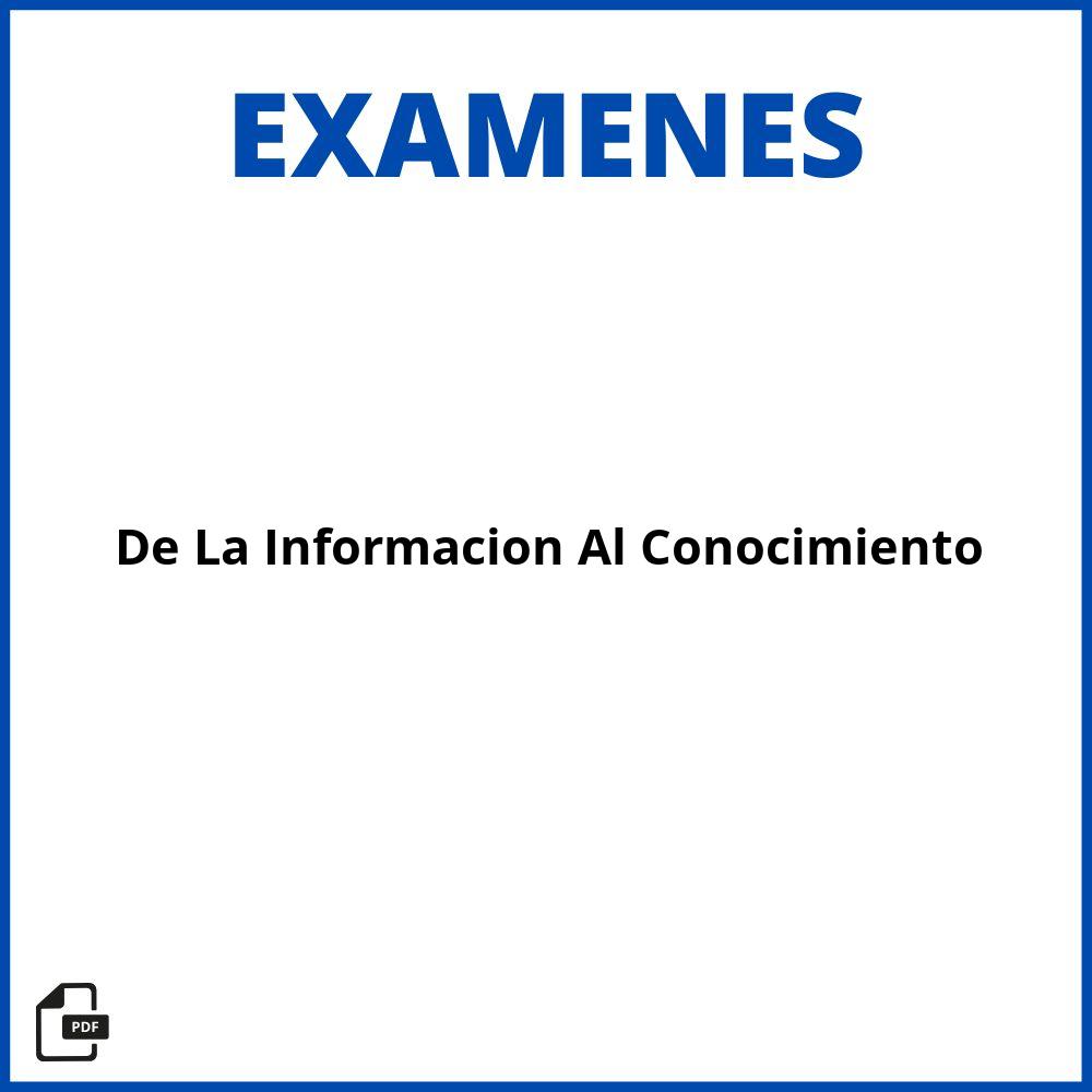 De La Informacion Al Conocimiento Examen Resuelto