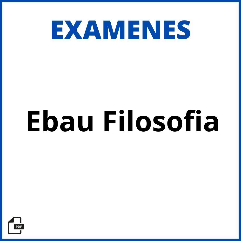 Examenes Ebau Filosofia