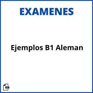 Ejemplos Examen B1 Aleman Resueltos Soluciones