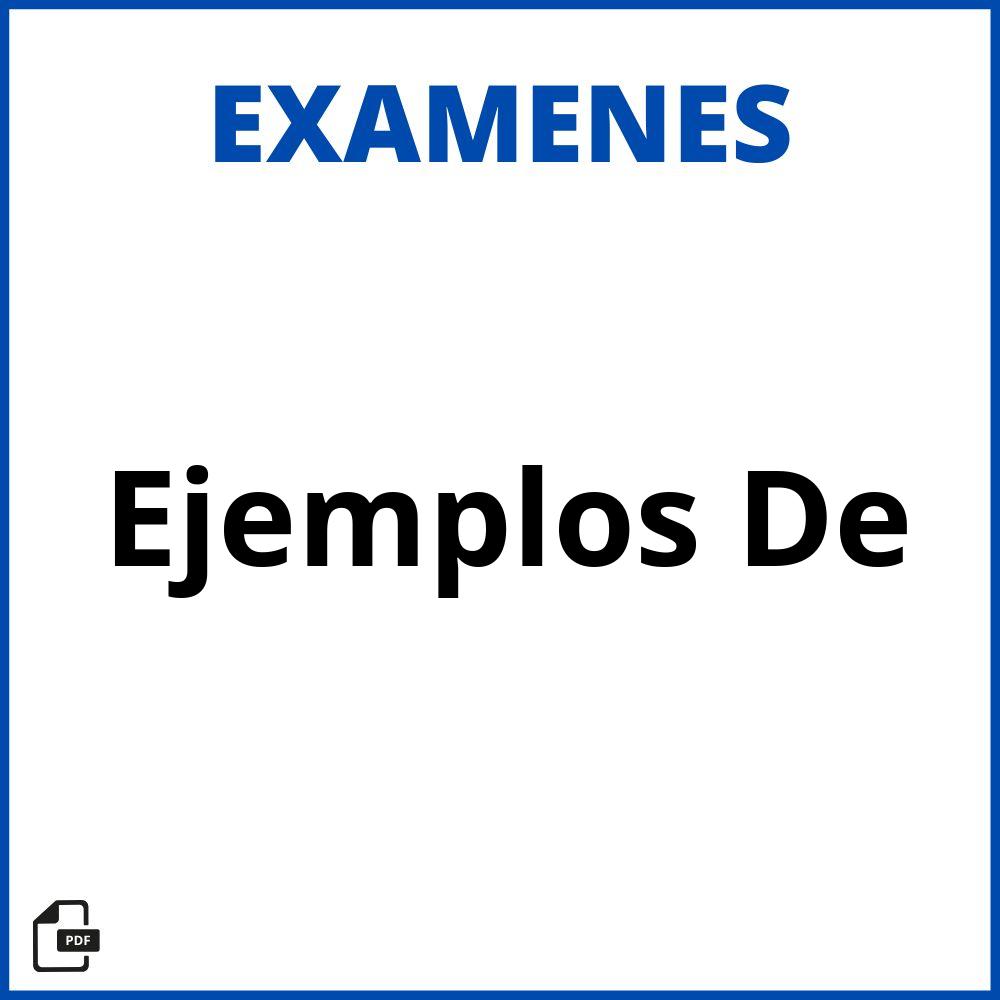 Ejemplos De Examenes