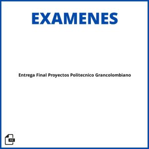 Entrega Final Evaluacion De Proyectos Politecnico Grancolombiano Resueltos Soluciones