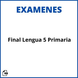 Examen Final Lengua 5 Primaria Pdf Soluciones Resueltos