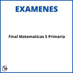 Examen Final Matematicas 5 Primaria Pdf Soluciones Resueltos