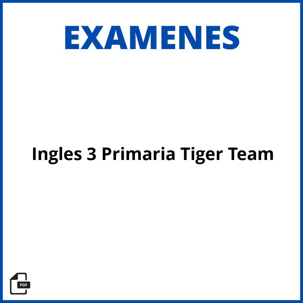 Examenes Ingles 3 Primaria Tiger Team