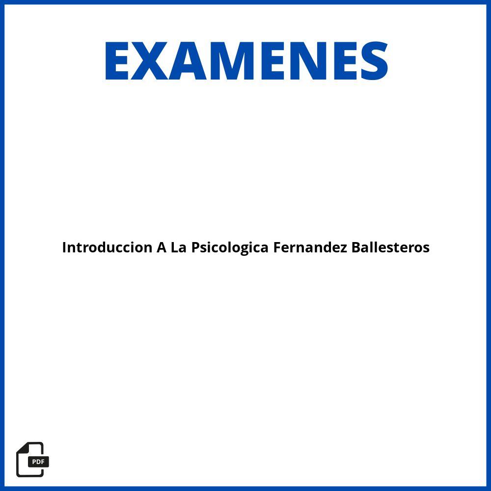 Introduccion A La Evaluacion Psicologica Fernandez Ballesteros