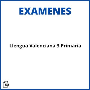 Examen Llengua Valenciana 3 Primaria Soluciones Resueltos