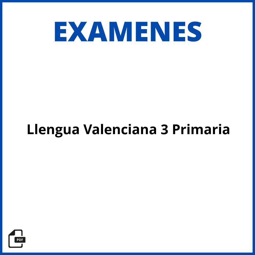 Examen Llengua Valenciana 3 Primaria