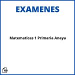 Examen Matematicas 1 Primaria Anaya Soluciones Resueltos