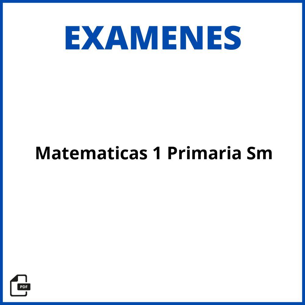 Evaluación Matemáticas 1 Primaria Sm