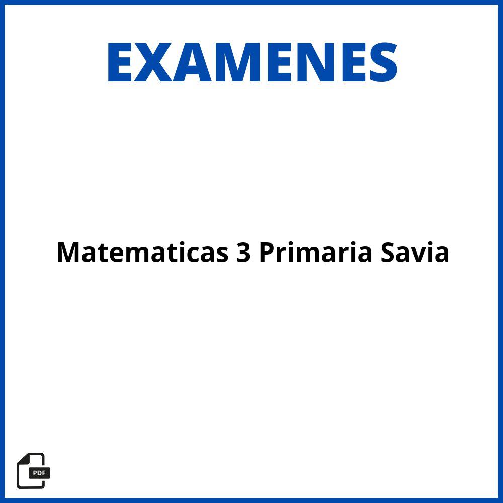 Evaluacion Matematicas 3 Primaria Savia