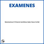 Examenes Matematicas 5 Primaria Santillana Saber Hacer Scribd Soluciones Resueltos