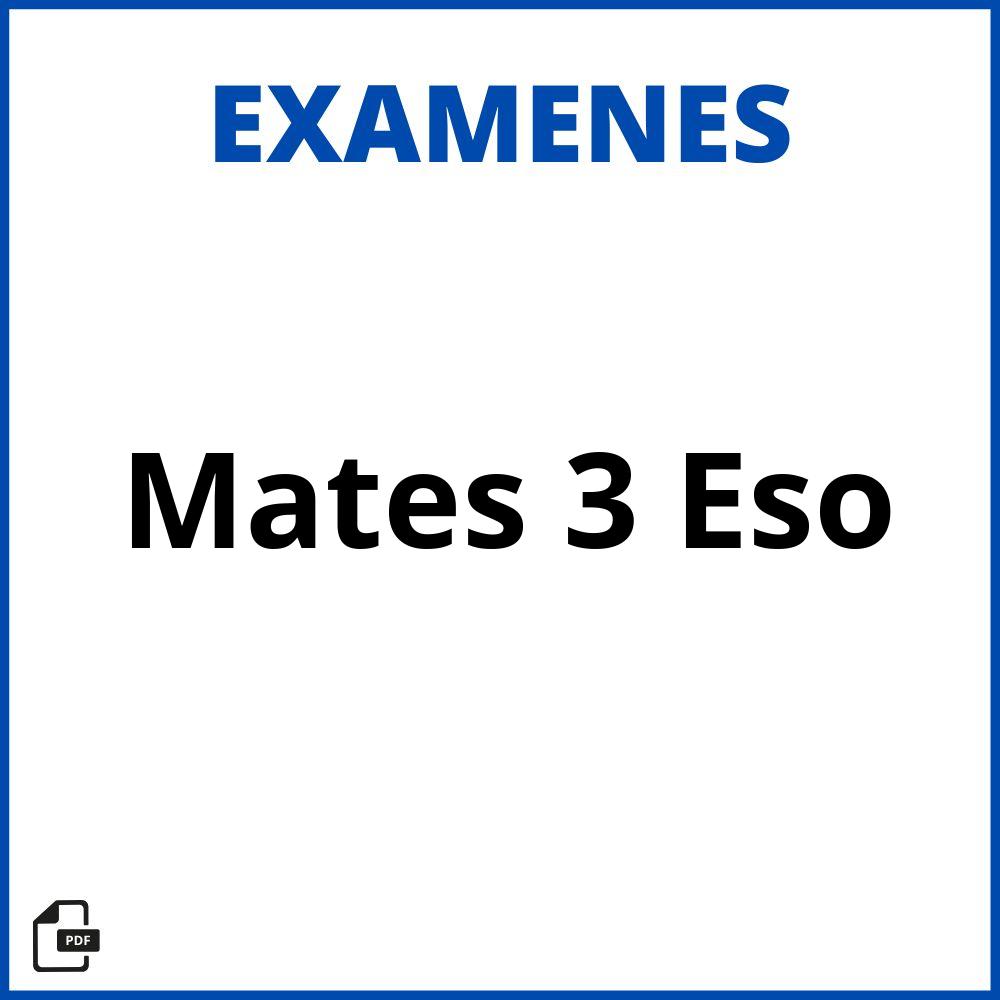 Examen Mates 3 Eso