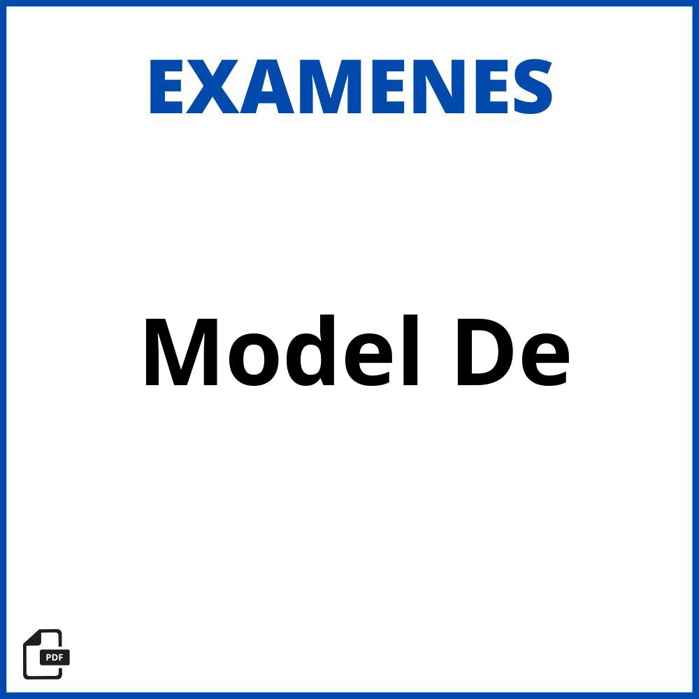 Model De Examen 2023