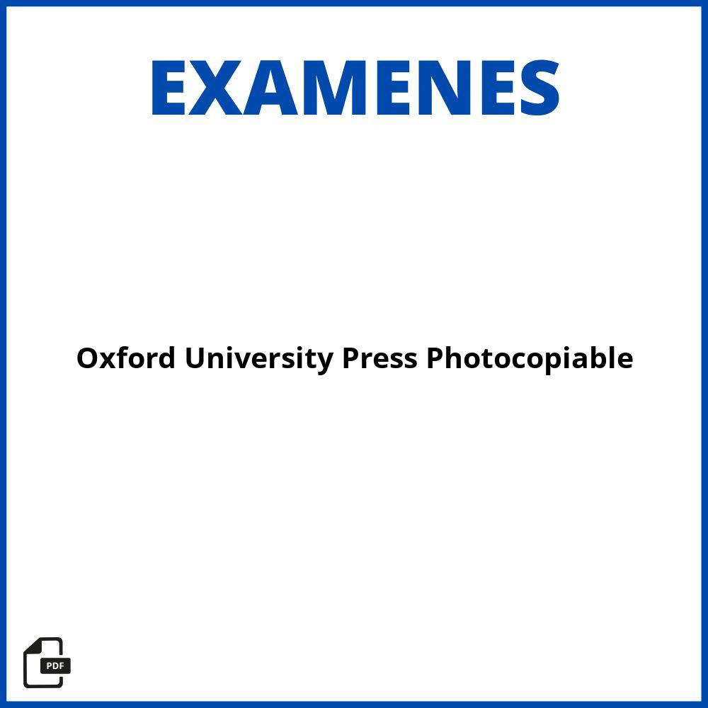 Oxford University Press Photocopiable Examenes