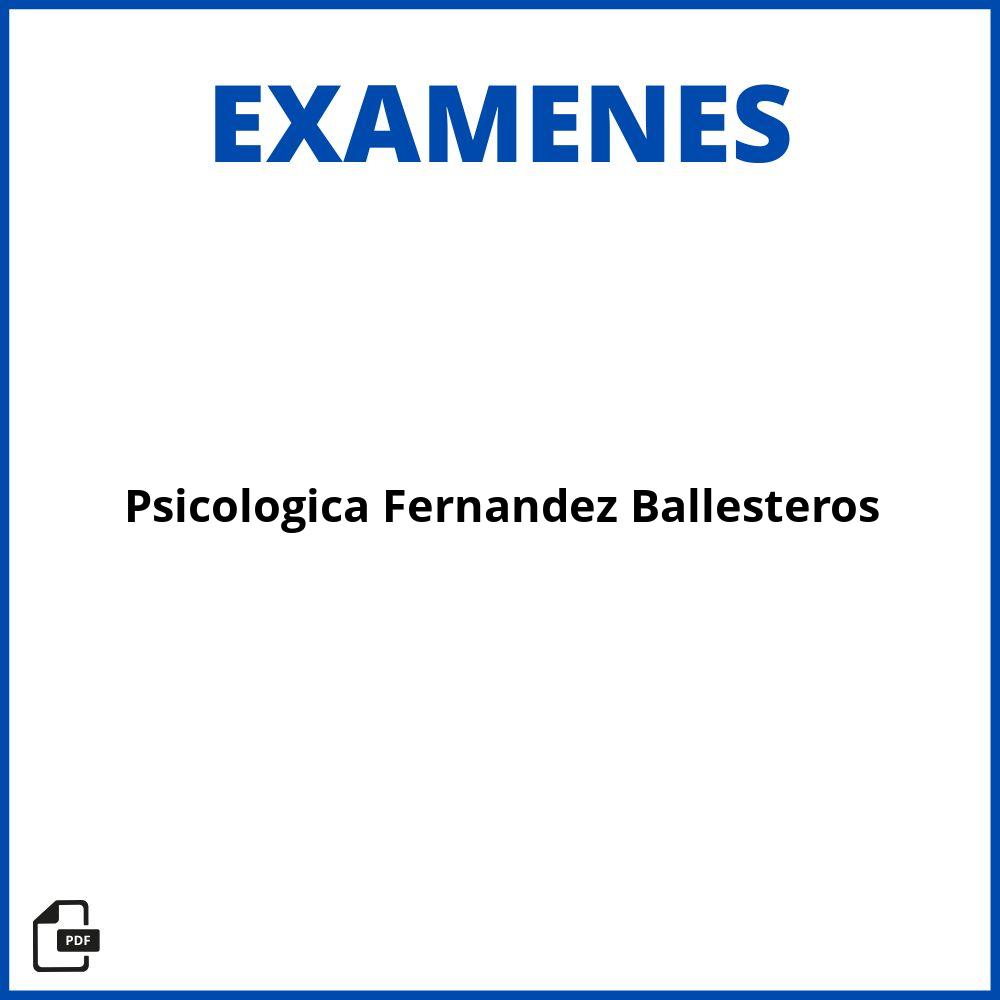 Evaluación Psicológica Fernandez Ballesteros Pdf