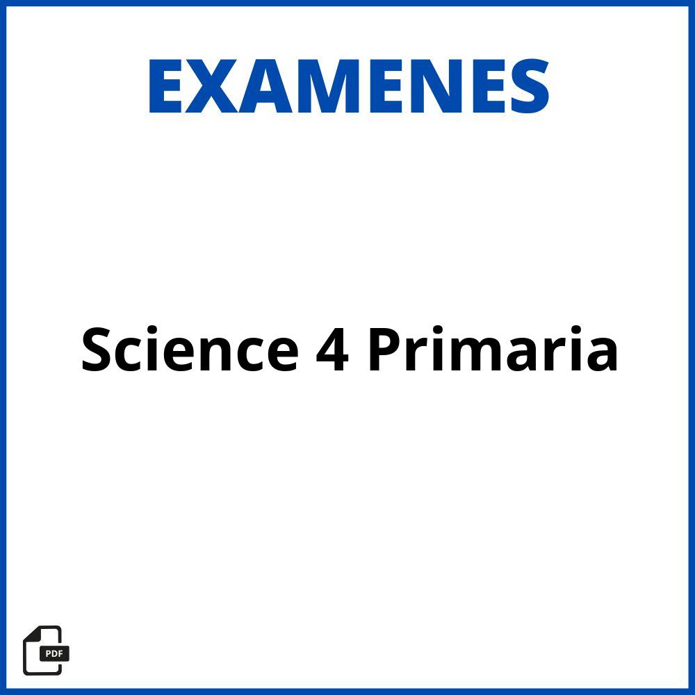 Examen Science 4 Primaria