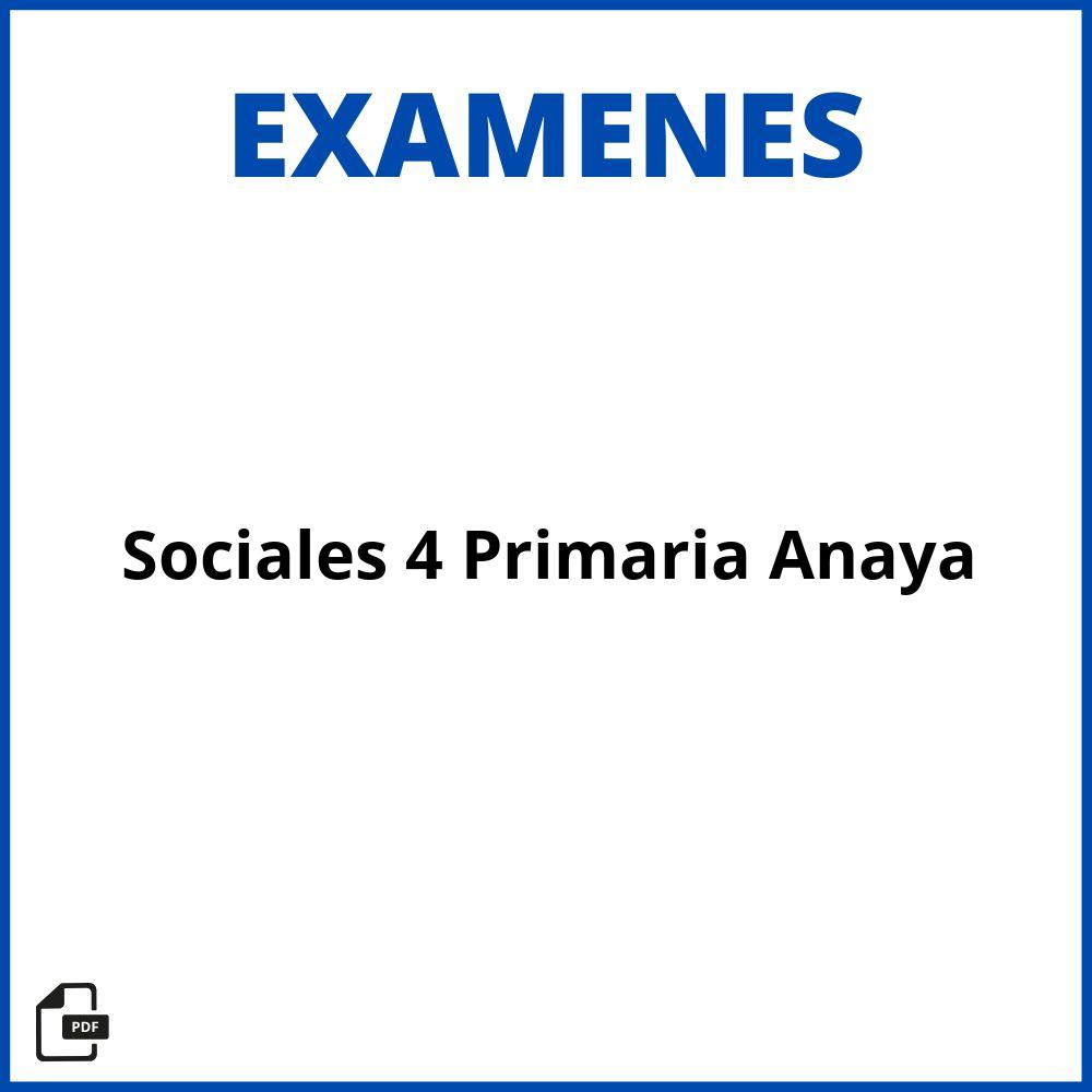 Examen Sociales 4 Primaria Anaya