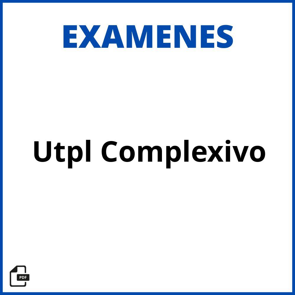 Utpl Examen Complexivo